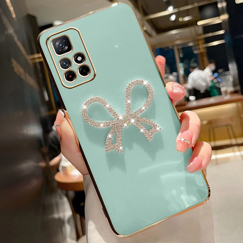 Bling Plting Soft Cse For Redmi 12C Note11S 11 Pro 12S 10C 10A 10s 9T 9s 9C 9A 8 8T A1 Plus Dimond Cute Bow Cover_voghion.com