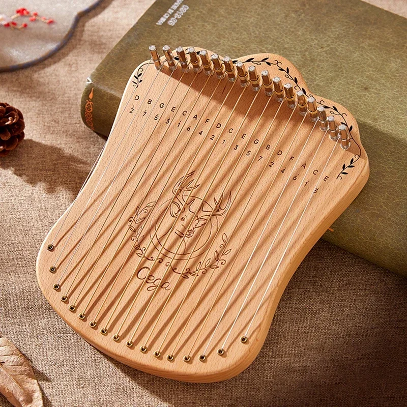 Cega 17 Strings Lyre Harp Solid Beech Wood Harp Portable Mini Lyre Piano Beginner Kid Stringed Instruments with Accessories Gift harp musical instrument
