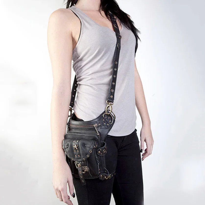 Hot Sale Top Quality  Star Men Women  Multi-function Vintage Messenger Waist Pack Leg Drop Bag