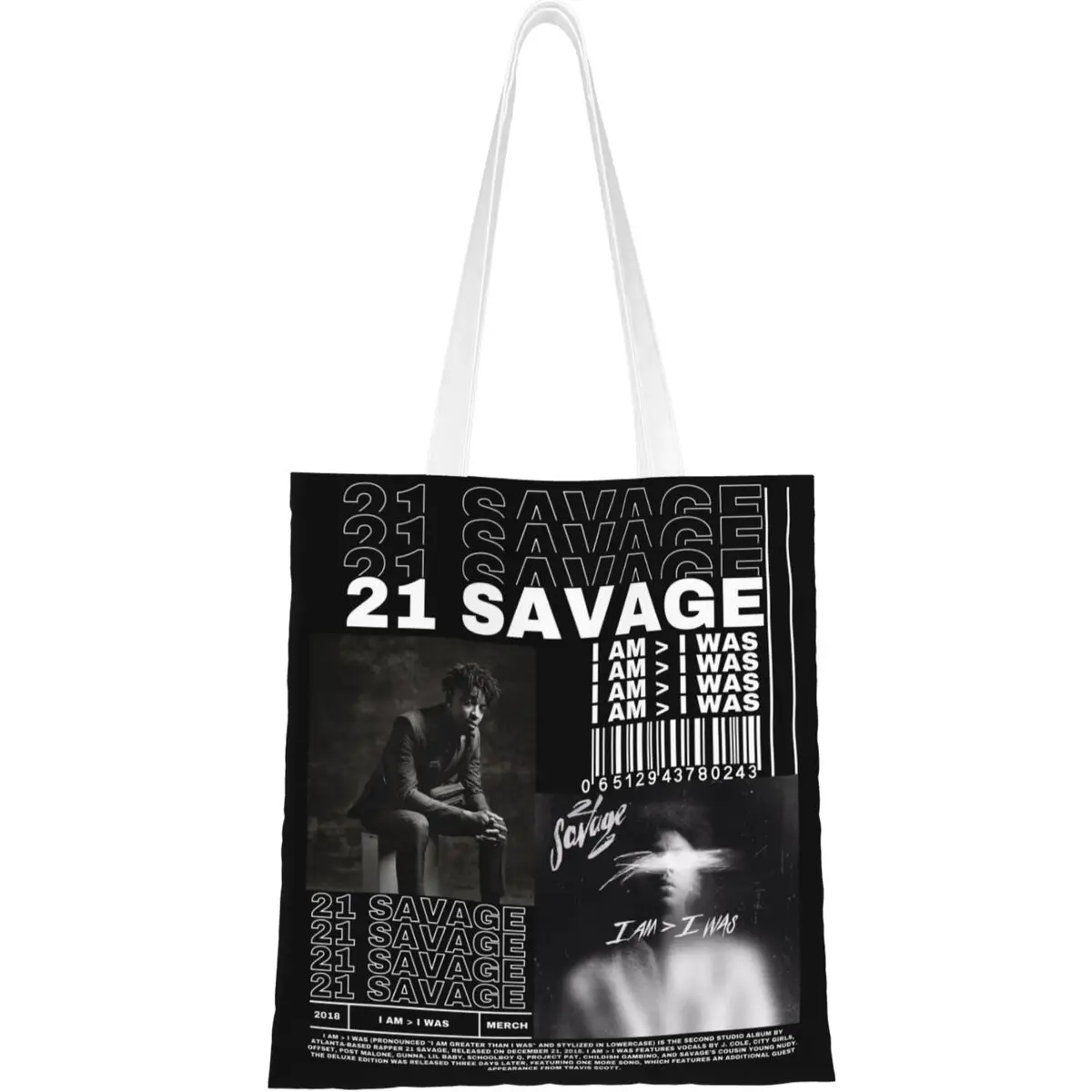 

21 savage сумки-тоуты Rapper, женская сумка, складная сумка через плечо для колледжа Rap Hiphop, продуктовая сумка с принтом