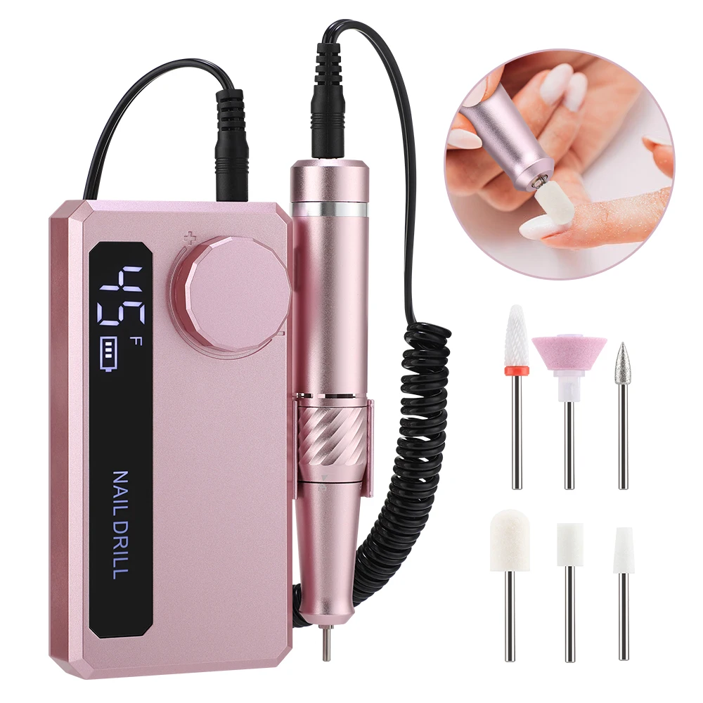 45000RPM Rechargeable Electric Nail Drill Machine Professional Nail File For Manicure Pedicure Acrylic Nails Polishing Tool