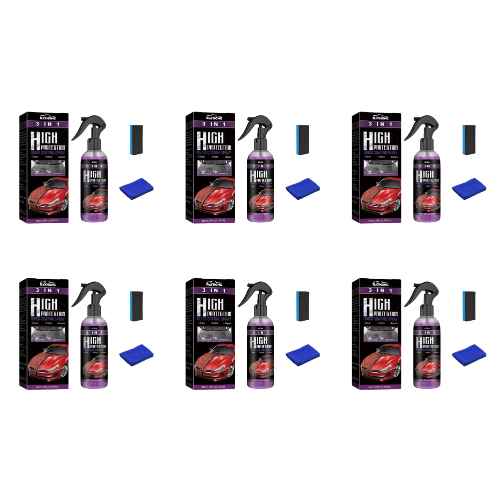 thumbnail image 1 of Spray de recubrimiento rápido 3 en 1, alta protección, brillo, armadura, cerámica, lavado de autos, revestimiento protector de autos, limpieza, nanopulido, pintura, cera, 1 of 5