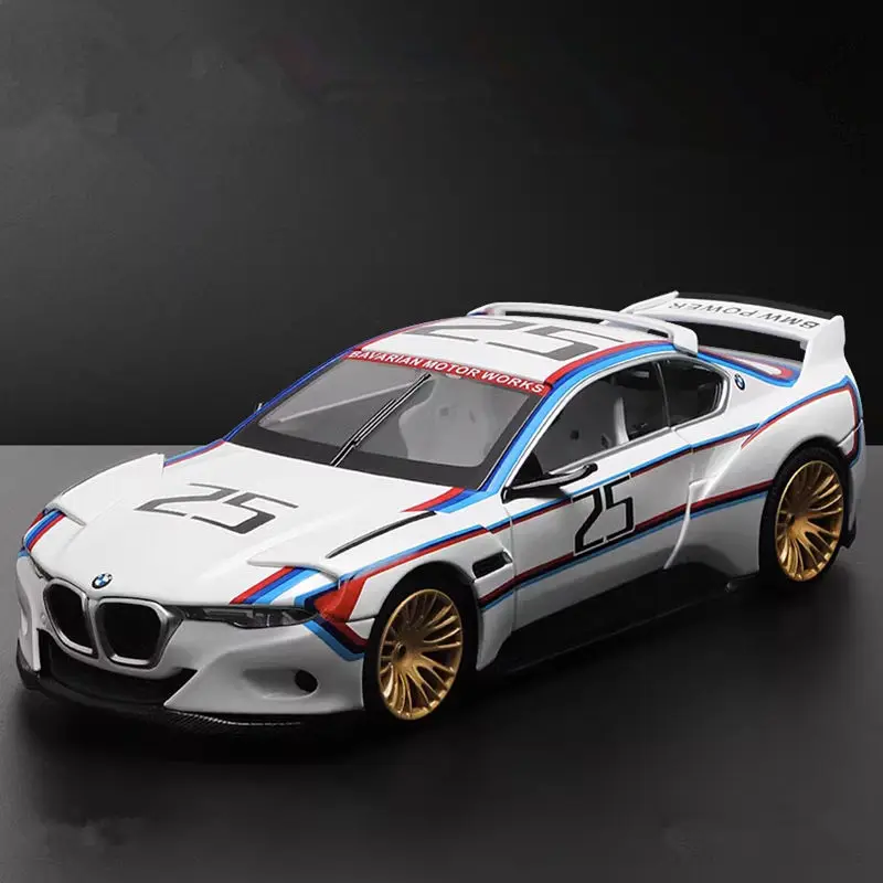 

Модель гоночного автомобиля 1:24 BMW CSL из сплава, модель литая металлическая игрушечная машинка, модель имитации звука и фотоколлекции, детские подарки