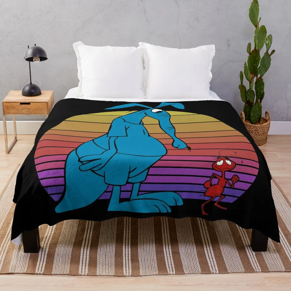 

Ant and Aardvark Throw Blanket Summer Bedding Blankets Cute Blanket Plaid