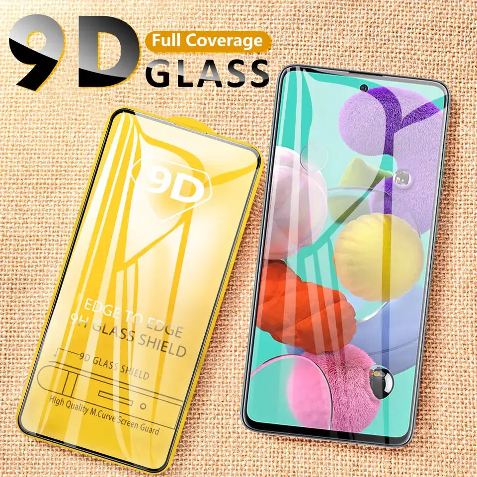 3PCS 9D Full Cover Protective Glass For Samsung Galaxy A51 A52 A71 A72 Screen Protector For Samsung A30 A50 A70 A80 A40 Glass