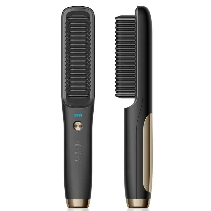 

35W Wireless Hair Straightener Brush Portable Rechargeable Cordless Beard and Hair Straightening Comb For Women Men Anti-Scald