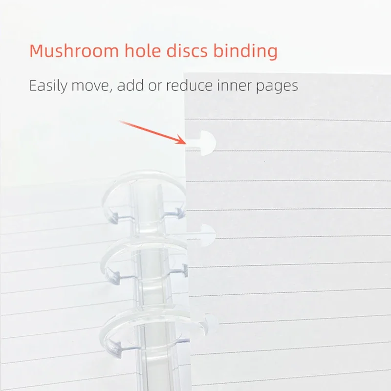 100pcs Super Clear Mushroom Planner Binding Discs Notebook Binder Rings Office School Supplies loose leaf notebook binder