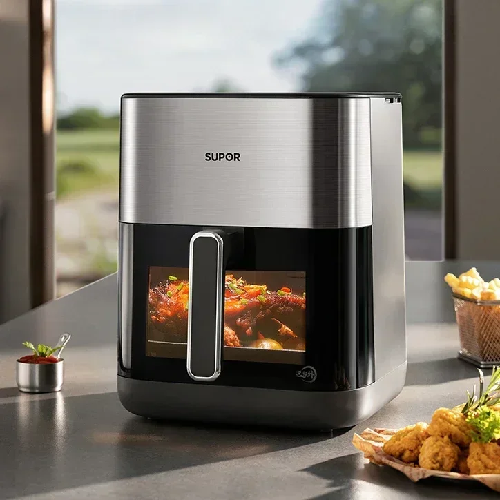 

【Flagship New Product】Supor Dual Heat Source Air Fryer Far Infrared Visible Multi-function Intelligent 6L Large Capacity