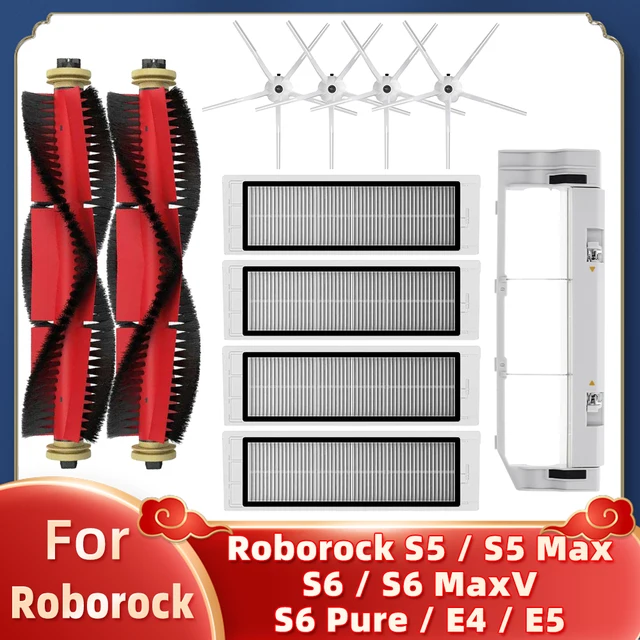 For Xiaomi Mi Robot Vacuum Cleaner 1 / 1S SDJQR01RR SDJQR02RR SDJQR03RR Roborock S502-00 S5 Max S6 Main Side Brush Hepa Filter Set H