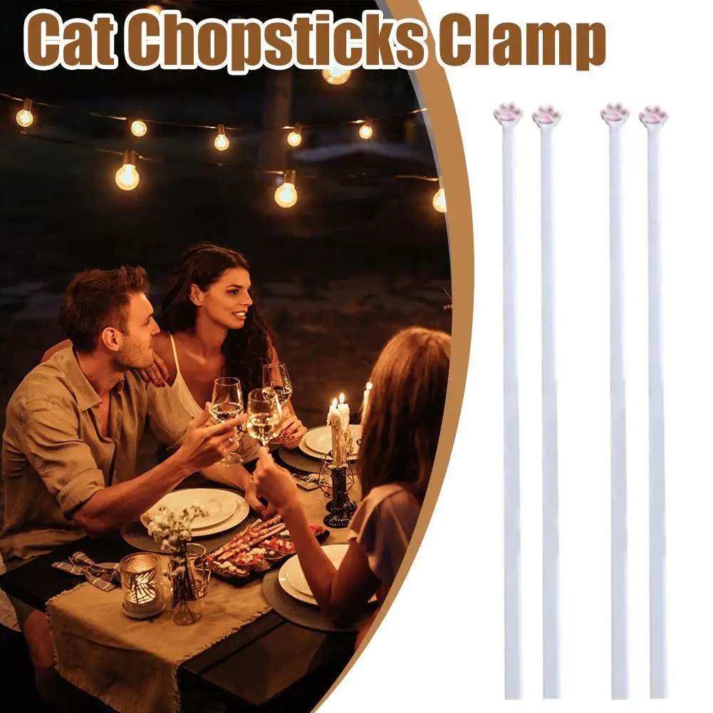 Plastic Cat Paw Chopsticks for Kids Beginner Easy Use