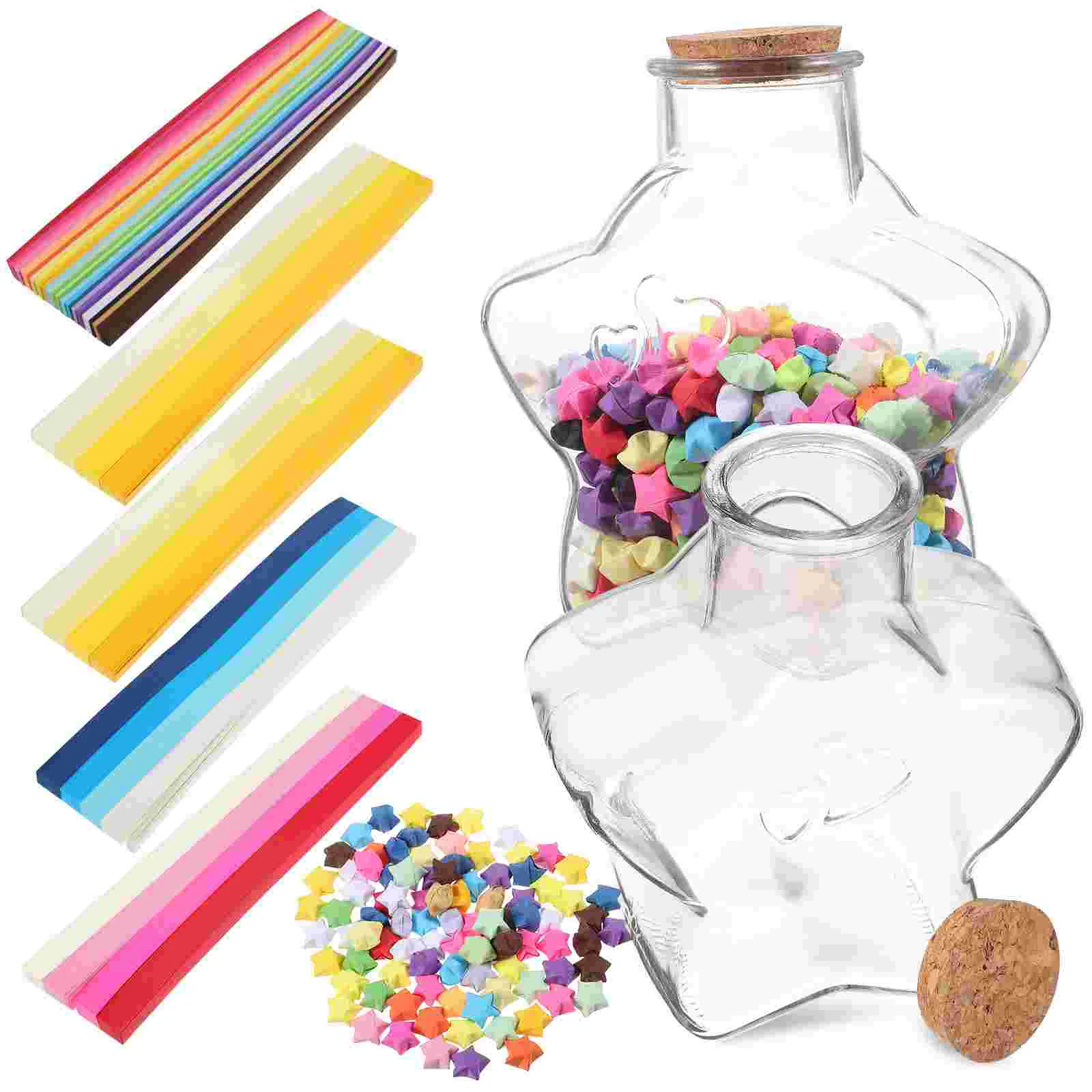 

Bulk Gifts Wedding Wish Bottles Spell Jars Glass Colored Paper Origami Cellophane Girl