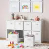 Fabric Storage Cubes for Cube Organizer - 8 Pack Heavy Duty White-Grey Storage Bins, Baskets For Shelves or Cubbies Storage 5
