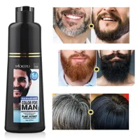 Shampoing de teinture de barbe Permanent naturel longue durée 200ml pour hommes élimination de teinture de barbe blanc gris cheveux de barbe hommes shampooing de teinture de barbe 2