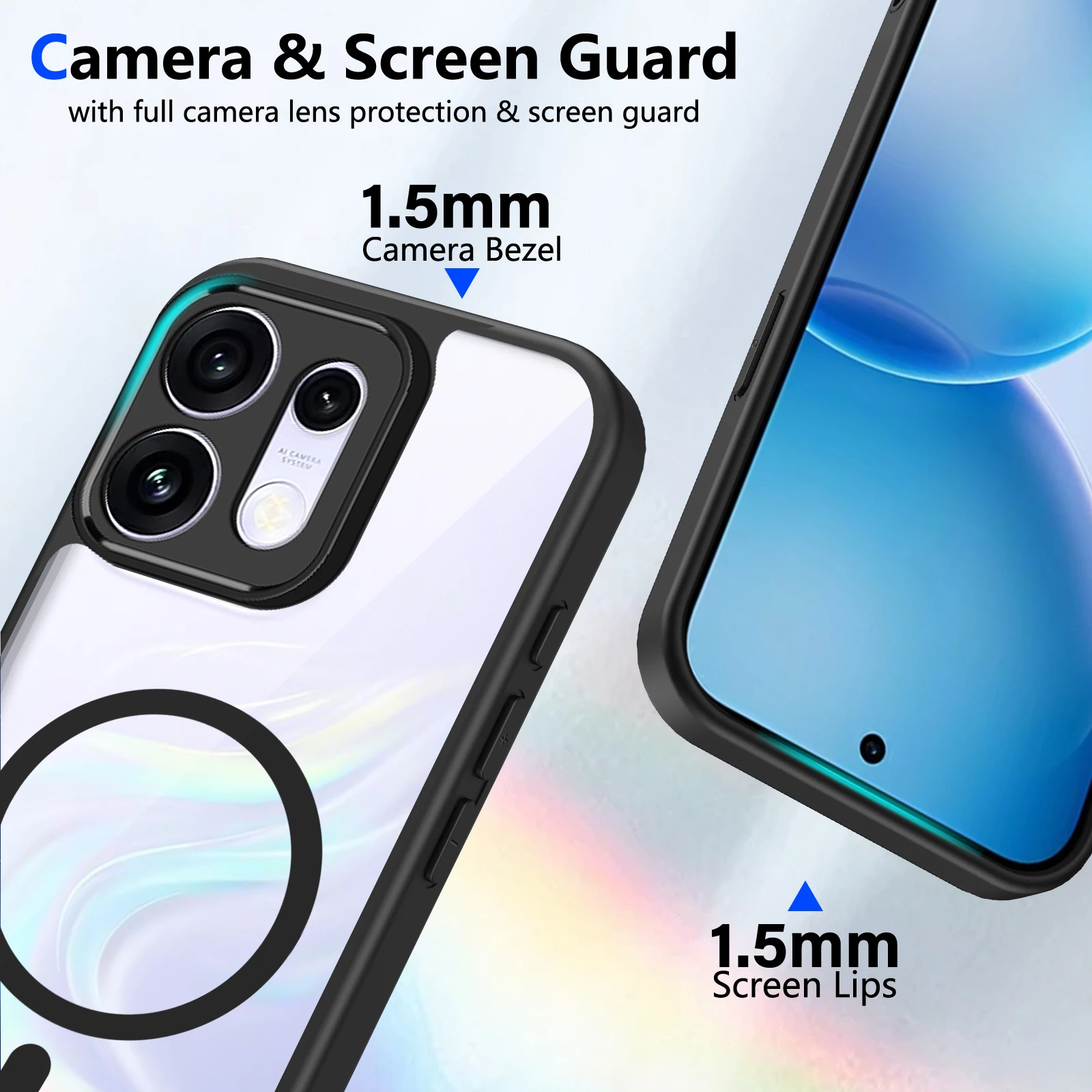 Wireless Charging Shockproof Transparent Anti-Scratch Phone Protective Cover