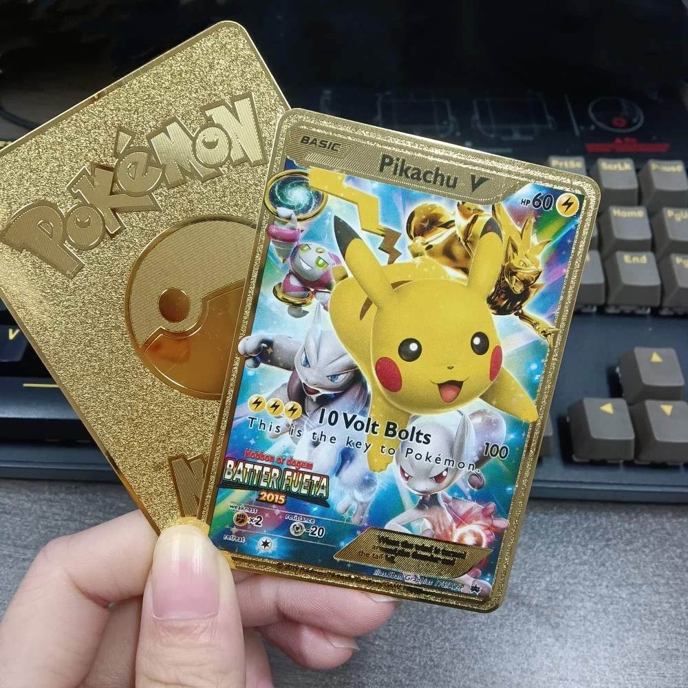 

Pokemon Card Game Battle Collection English Japanese Metal Card Pikachu Charizard Mewtwo Charmander Eevee Kawaii Birthday Gift