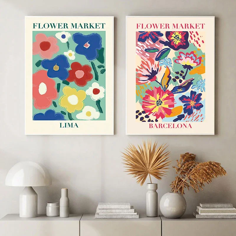 Matisse 포스터 추상 캔버스 회화 키스 벽 아트 꽃 시장 포스터와 지문 거실 사진 홈 장식