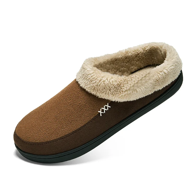 

Мужские зимние хлопковые тапочки, толстая подошва, бархатные теплые комнатные тапочки, удобная мягкая Нескользящая хлопковая обувь, большие размеры 39-50