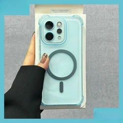 Advanced Four - Corner Anti - Shock Translucent Phone Case with Wireless Charging Compatibility for VIVO V70 (Blue)