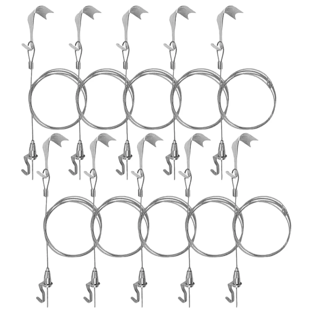 

10 Sets Picture Hanging Wires Rope Hooks Kit Picture Display Hanging Wire Hooks