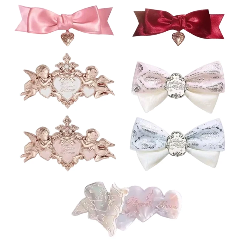 Milk Blue Flower Bow Hairclip - Cute and Sweet Princess Style Hair Ornament
