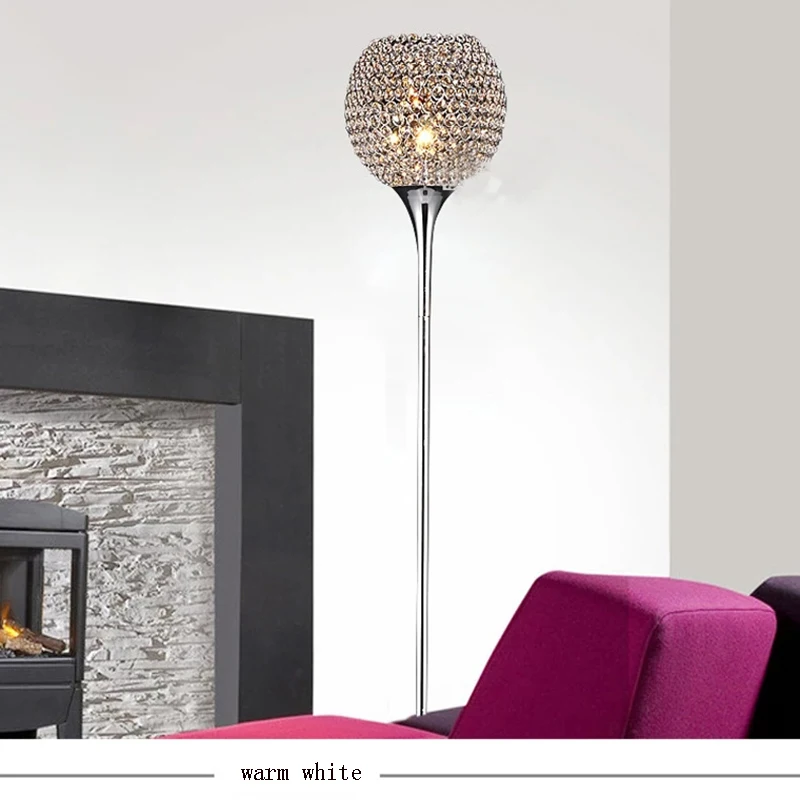 

Хрустальная Напольная Лампа, современные хрустальные напольные светильники, домашнее освещение для гостиной, декоративный абажур, Освещение E27 110-240 В