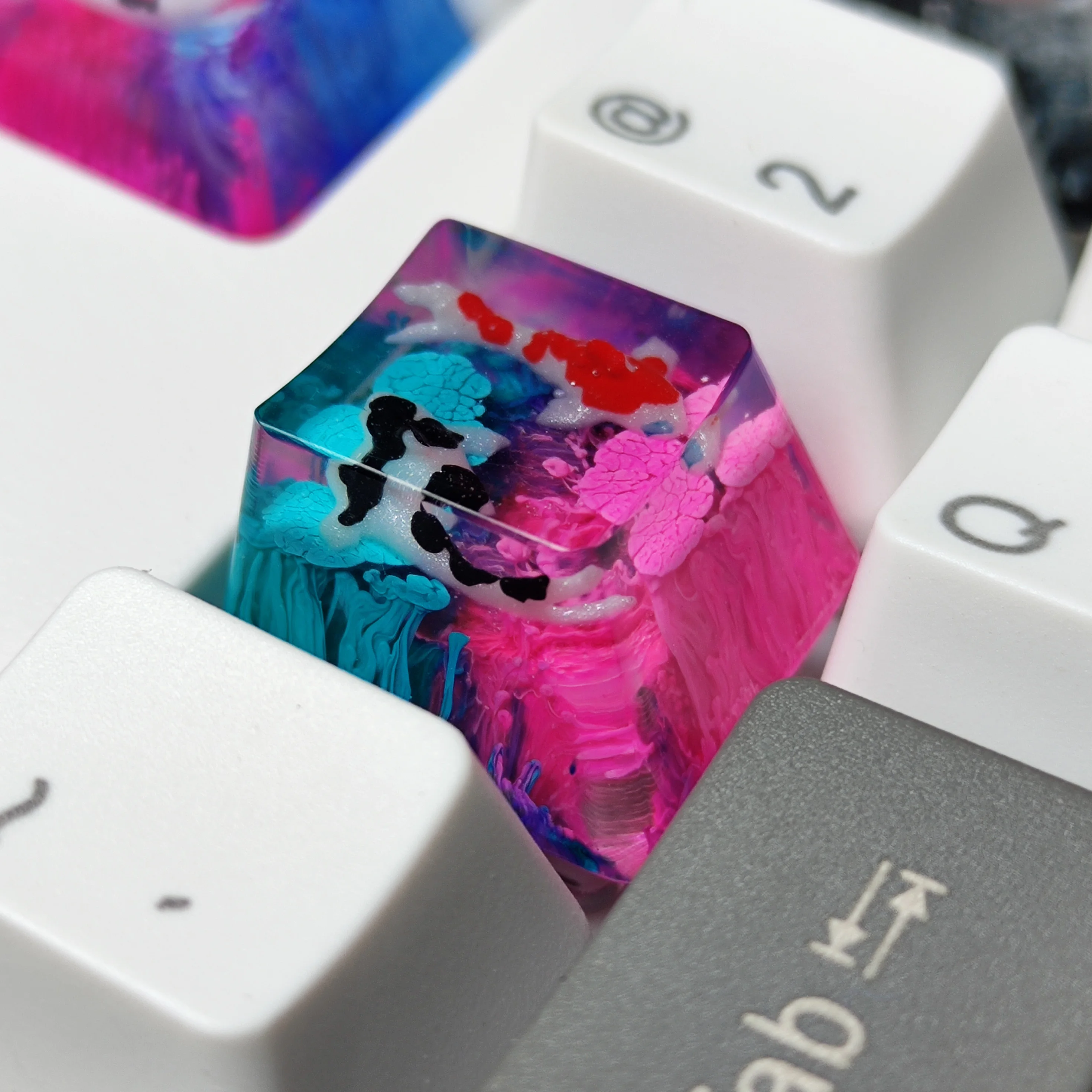 Handmade Keycaps para Cherry mx Switch Gamer Cenário Personalizado Koi Resina Keycaps 1u Teclado Retroiluminado Mecânica Rgb Substituir - Imagem 4