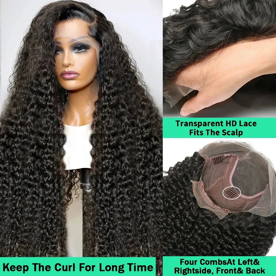 Deep Wave 13x6 Hd Lace Front Human Hair Wig 40 Inch 200 Density Water Wave 13x4 Frontal Wig Hd Lace Women Curly Wigs Human Hair 5