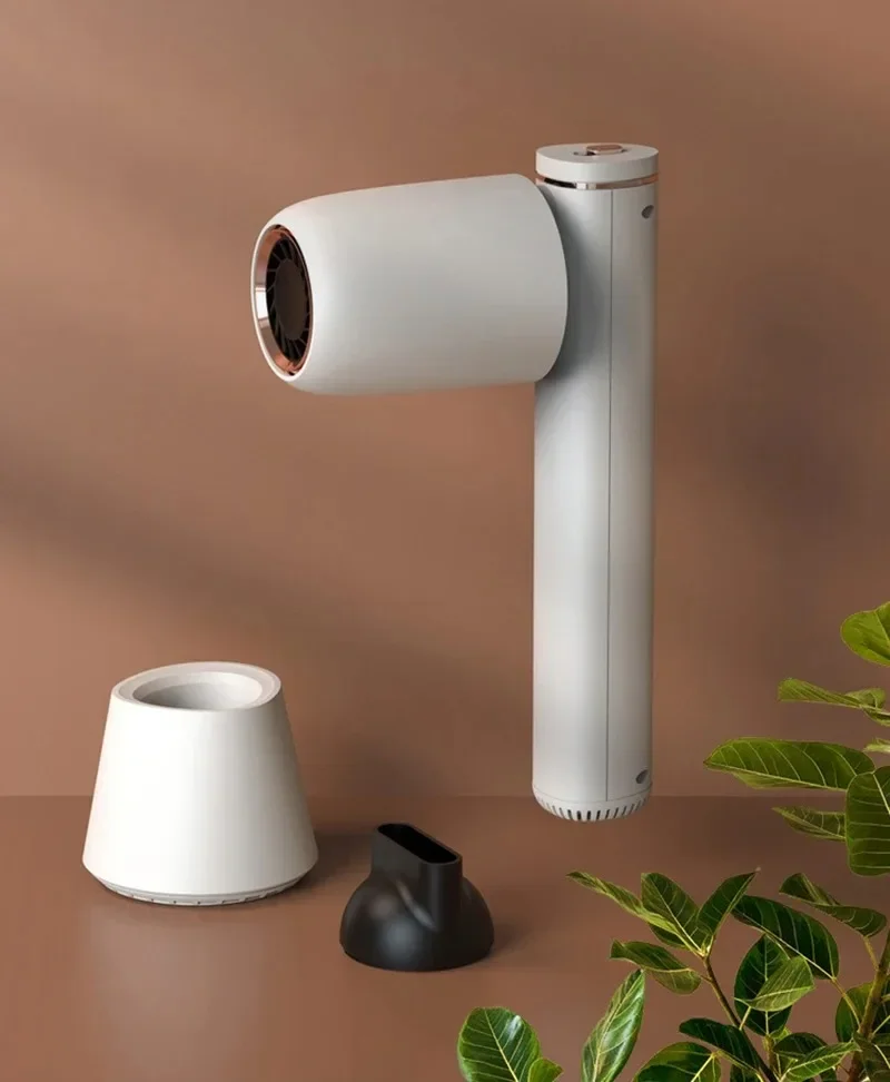 Cordless Powerful Wind Hair Dryer Hot & Cold Wind 400W Portable Lightweight Hair Blow Dryer Charging Base Concentrator Travel 5