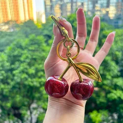 Cherry Charm Crystal Handbag Keychain - Elegant Women's Accessory (Only high quality)