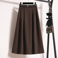 Plus Size Women Skirt 2026 Autumn Winter High Waist A Line Long Skirt Korean Style Pleated Maxi Skirts Womens Hot Sale - Image 4