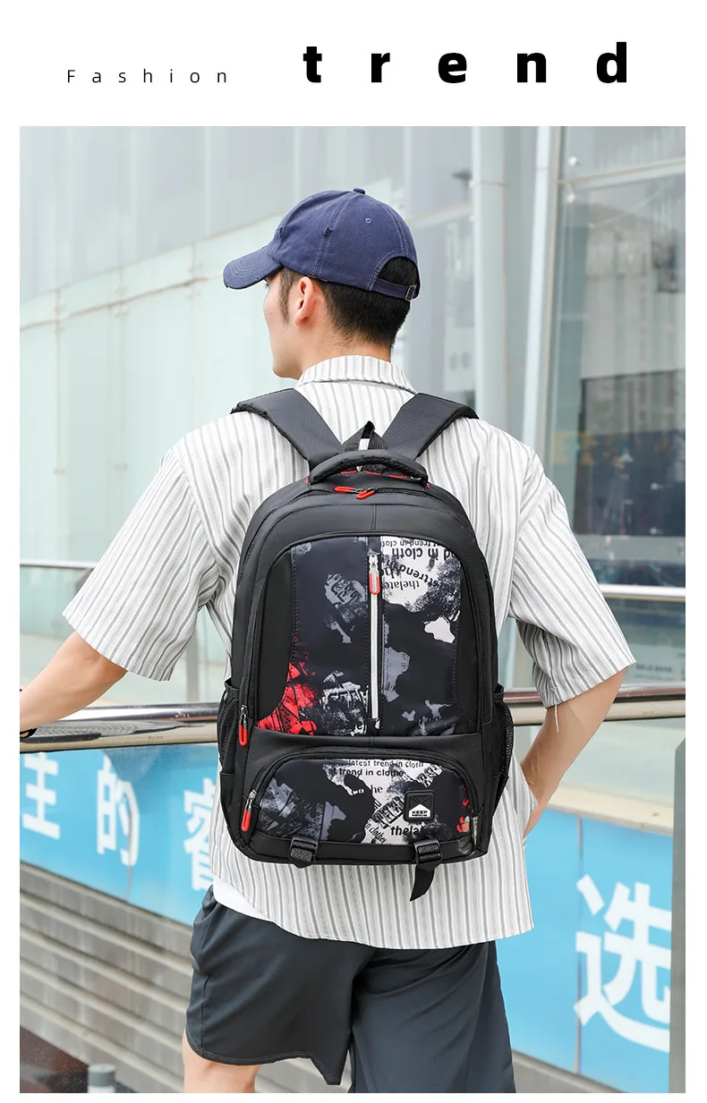 Hochwertiger, trendiger Herren-Rucksack mit großer Kapazität, lässiger Laptop-Rucksack für Damen, High-School-Mittelschüler-Paket – Detail 19