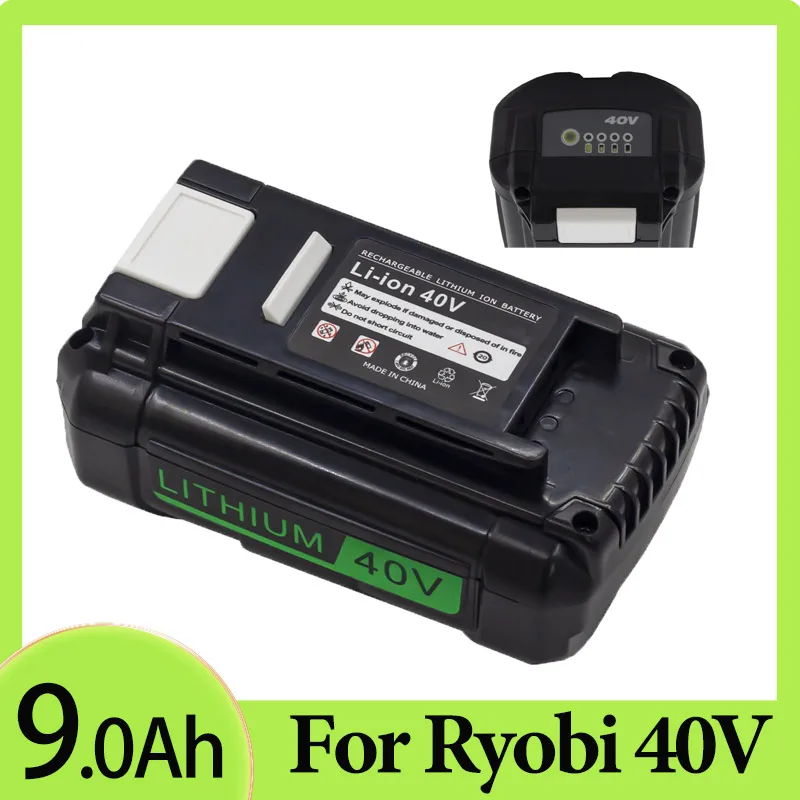 

40V Power tool battery 9000mAh Li-ion rechargeable battery for Ryobi 40v op4050 op40401 ry40200 op4050a ry40400 ry40502