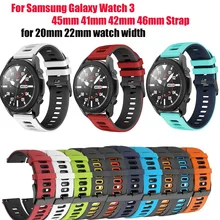

20mm 22mm strap For Samsung Galaxy Watch 3 41mm 45mm 42mm 46mm Silicone Strap Sports Smart Wristband Bracelet