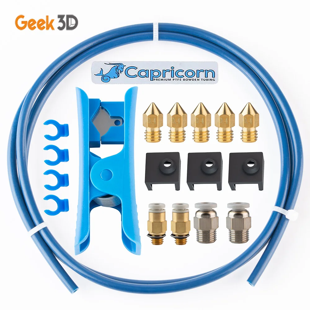 Capricorn Bowden PTFE Tubing XS Serie 1M Tube Quick Fitting Pneumatic Fitting Push 1.75mm Filament 3D Printer Parts