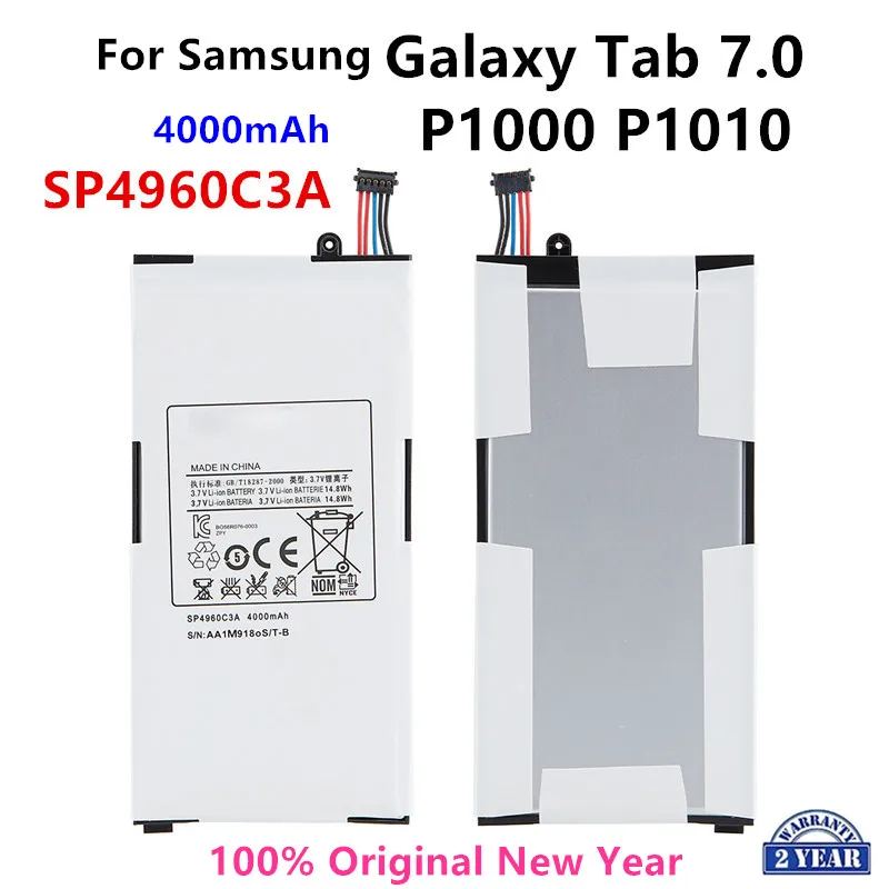 

Оригинальный сменный аккумулятор для планшета SAMSUNG SP4960C3A 4000mA, для Samsung Galaxy Tab 7,0, 7 дюймов, P1000, P1010