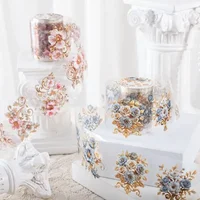1Roll Loop Stickers Office School PET Supplies Baroque Tape Retro Material Adhesives Handbook Floral Scrapbook cut 50mm*2M 2