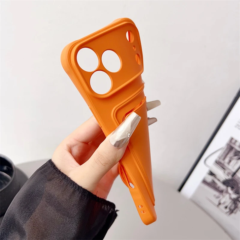 Vibrant Candy Color Shockproof Wallet-Style Silicone Phone Case