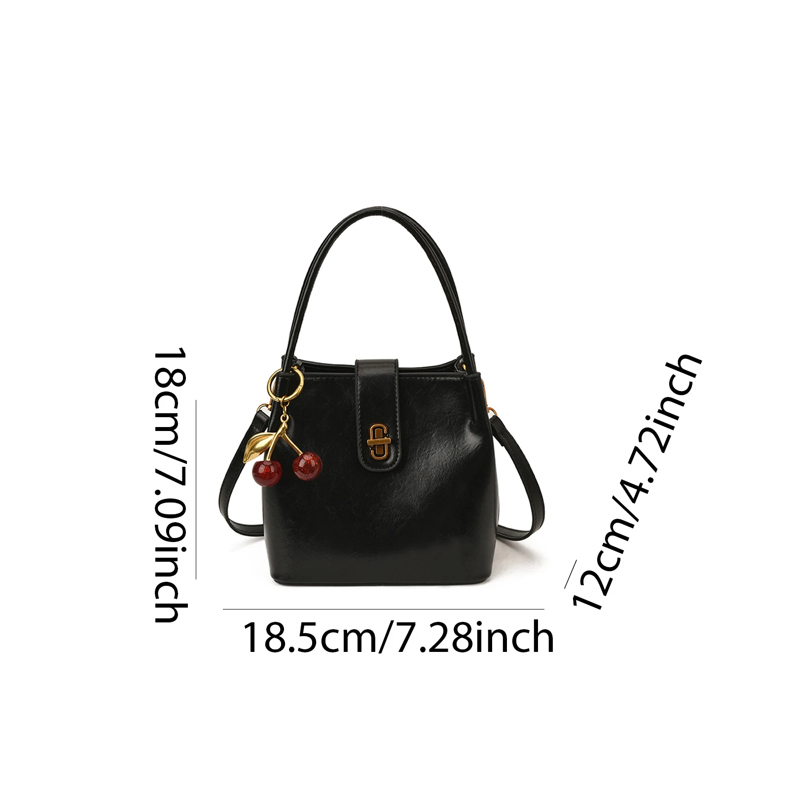 Women PU Crossbody Bag Solid Color Shoulder Bag Bucket Bag for Travel Shopping Daily Use