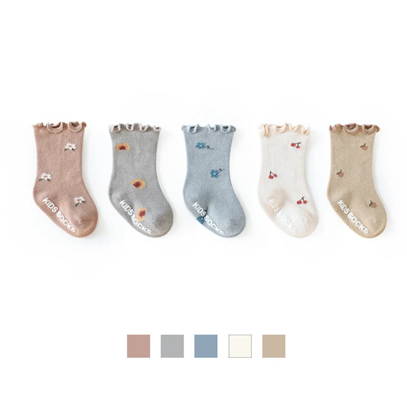 Toddler Floor Socks Newborn Baby Kids Solid Soft Prewalker Spring Cotton Girl Autumn Infant Boy Cute Anti Slip Socks 0-5T