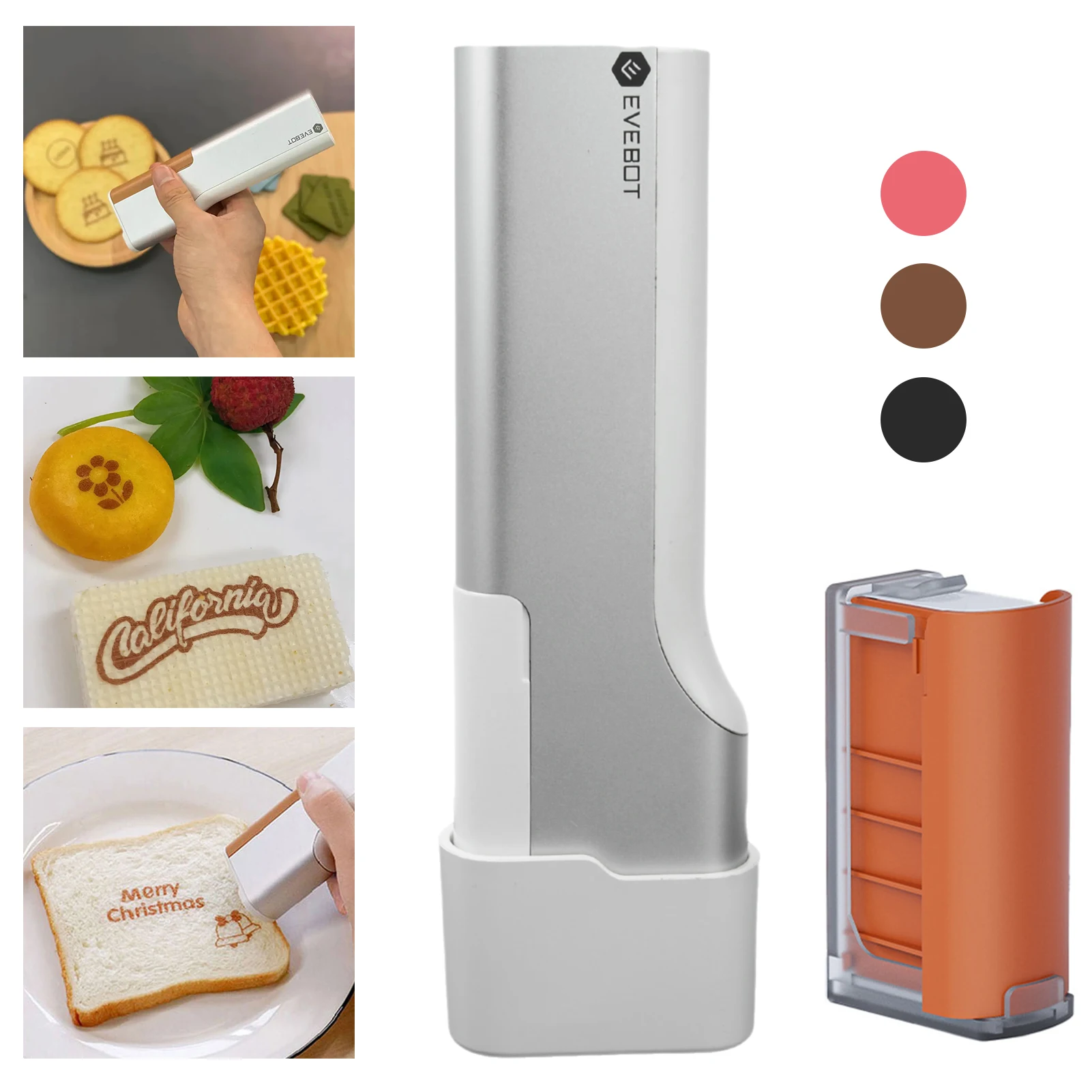 EVEBOT printpen Handheld Food Printer Portable Mini Coffee Latte 