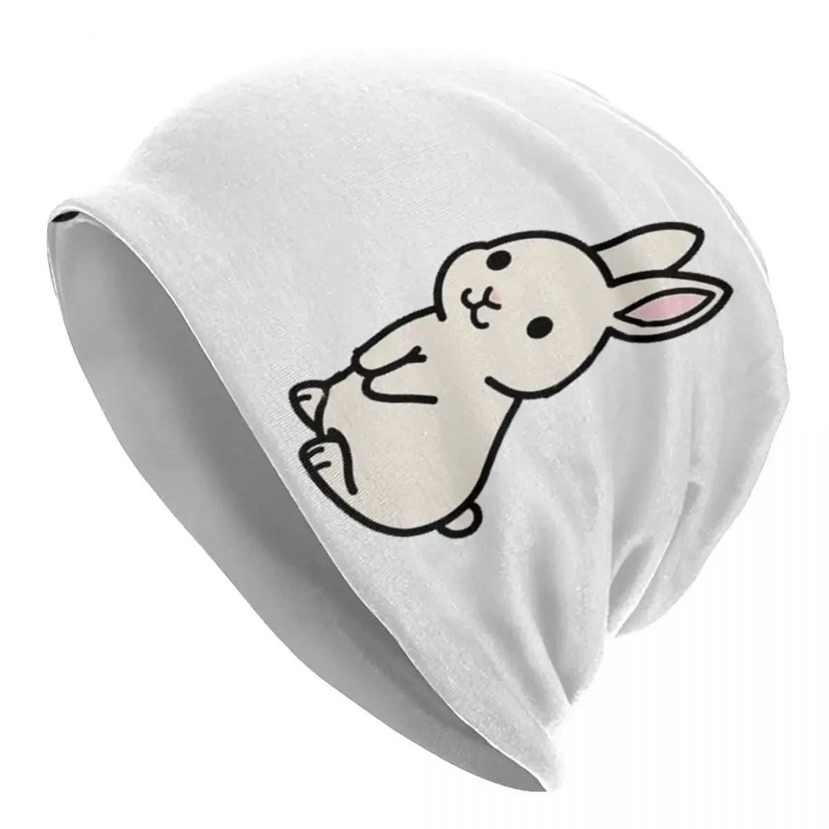 

White Bunny Skullies Beanies Hats Warm Autumn Winter Outdoor Cap Knitted Bonnet Caps for Men Women Adult