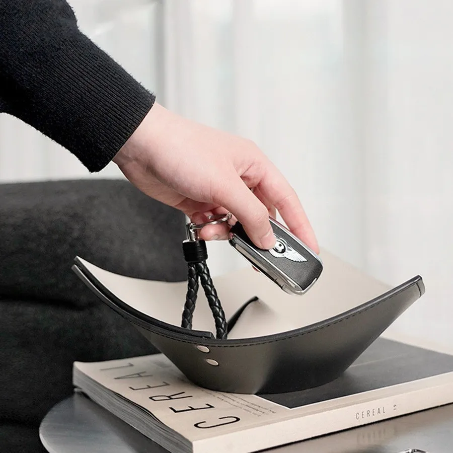 

Modern Luxury Jewelry Storage Tray Leather Minimalist Storage Box Living Room Balcony Key Storage and Ornament Placement Box