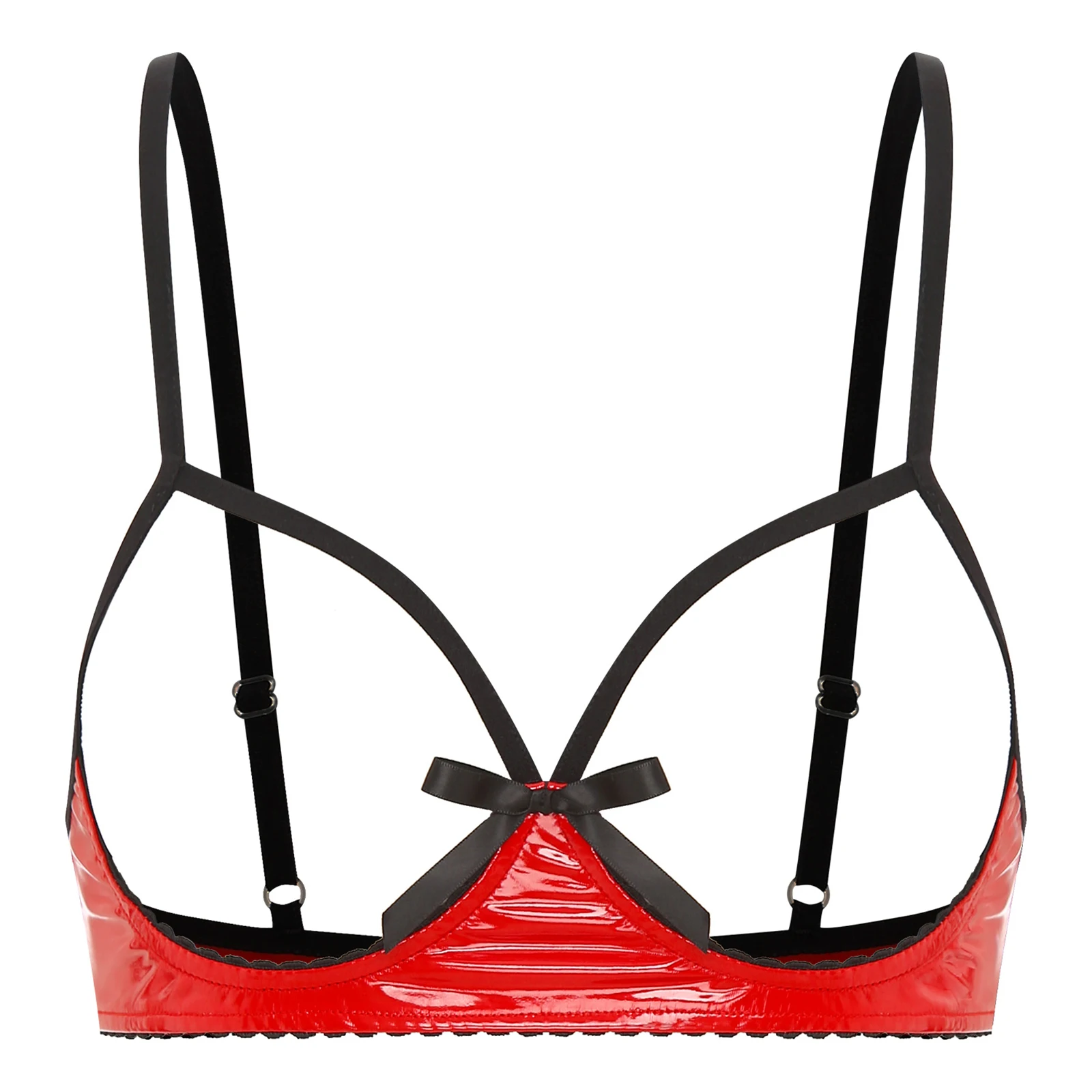 thumbnail image 1 of Lencería de mujer con pecho abierto, sujetador caliente expuesto, Bralette exótico, ropa de dormir con lazo transparente, ropa interior sin forro, sujetador húmedo sin copas, 1 of 5