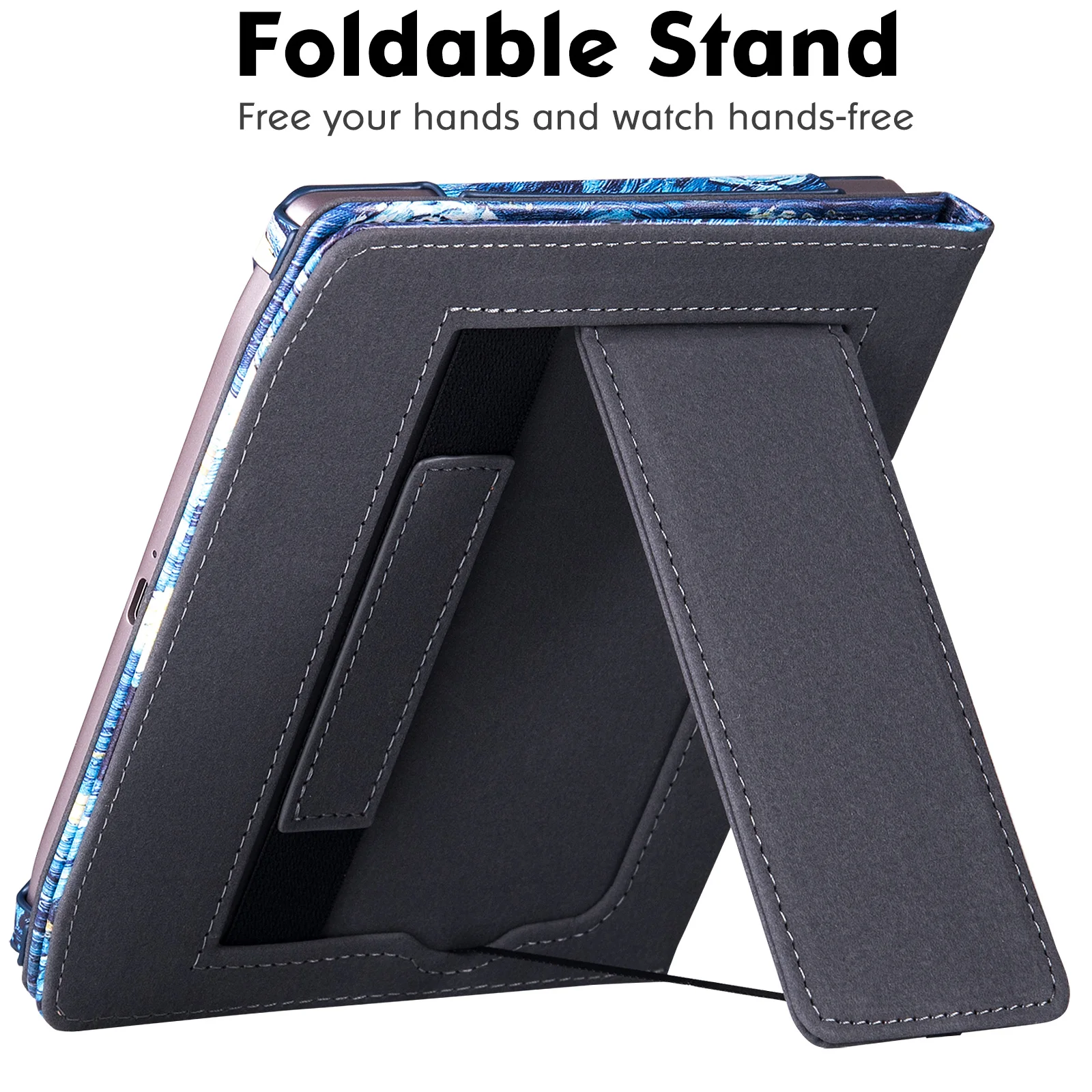 Capa Pocketbook Era Versão 2023 Modelo Pb700 Capa Protetora de Couro pu com Suporte Dobrável Alça de Mão e Despertador Automático para Dormir - Imagem 5