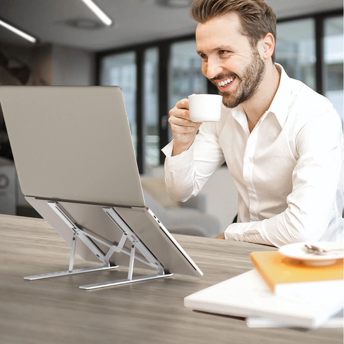 DITONG 접이식 노트북 스탠드 Macbook용 조절 가능한 알루미늄 컴퓨터 PC 태블릿 스탠드 노트북 테이블 랩탑 홀더 열 방출