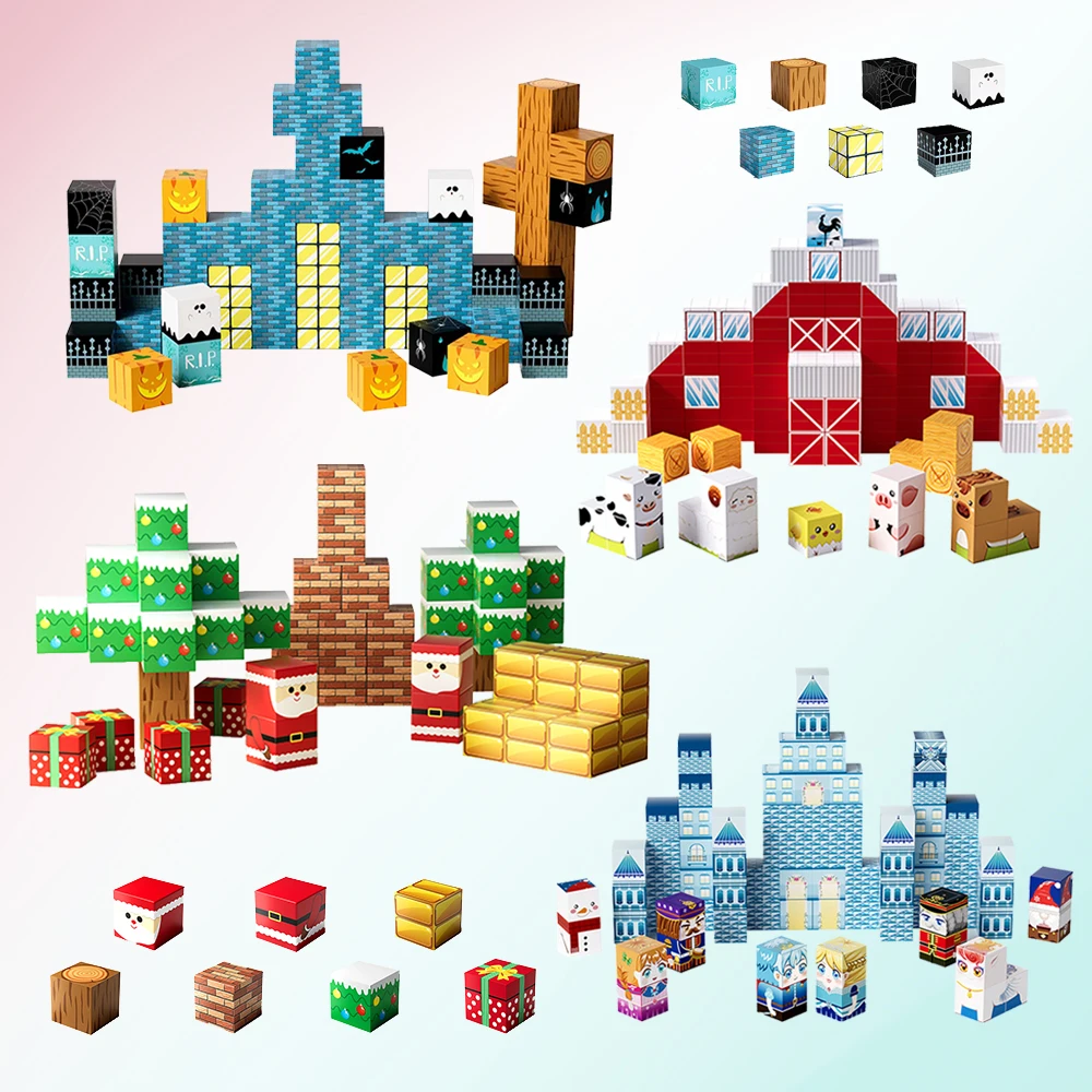 Magnetic Building Blocks STEM Magnet World Set DIY Assembly Bricks for Kids 5+ Creative Brain Development Gift Model Plans magnetic building blocks magnetic assembly toy
