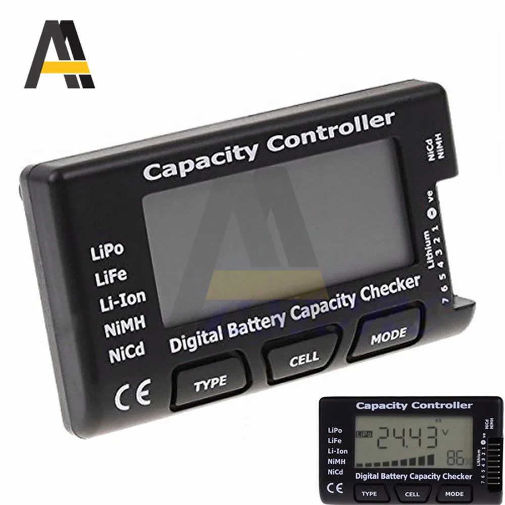 

2.1 inch LCD Digital Battery Capacity Checker CellMeter RC CellMeter7/CellMeter8 2-8S 4-8S Servo LiPo Li-lon NiMH Battery Tester