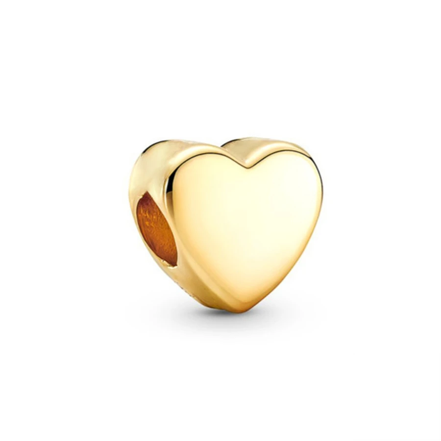 DIY Sparkling Gold Rose Gold Silver Heart Shape Charm Bead Fit Original 925 Sterling Silver Bracelet Women Fashion Jewelry Gift 3