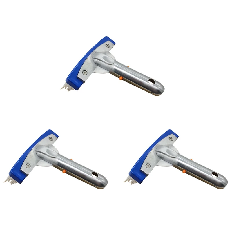 

HOT SALE 3Pcs 5.5In Stainless Steel Swimming Pool Cleaner Brush For Spa Pond Floor Wall Cleaning Equipment Tool