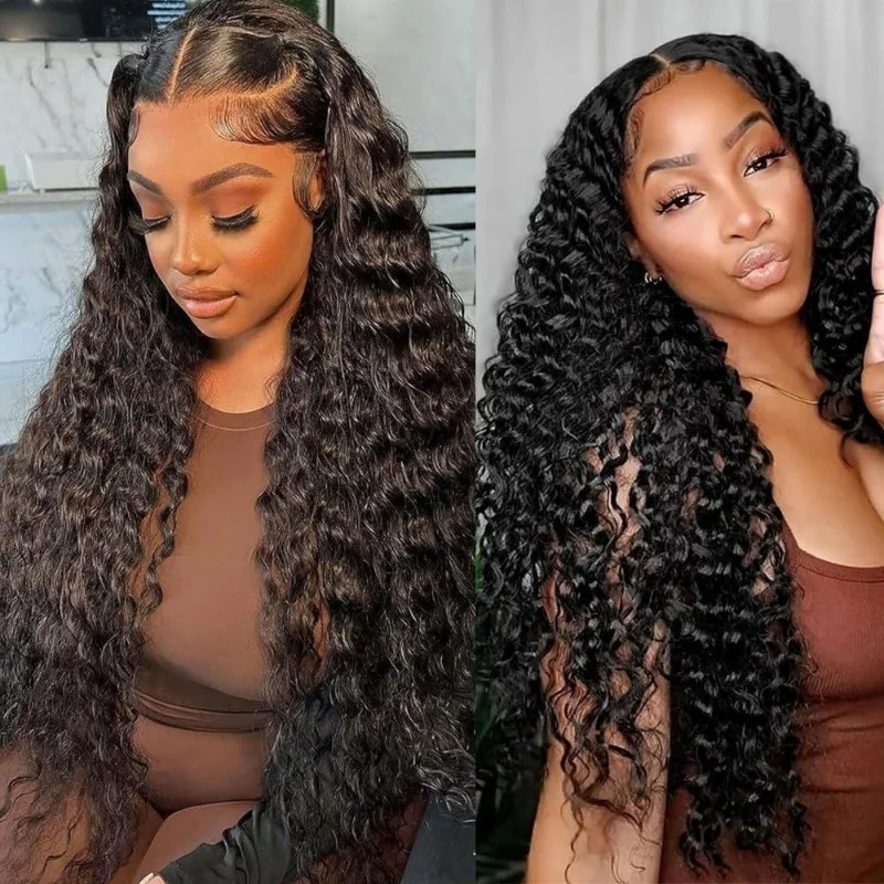 Deep Wave 13x4 Lace Frontal Human Hair Pre-Plucked Natural Color Brazilian Virgin Hair Transparent Lace Closure For Women